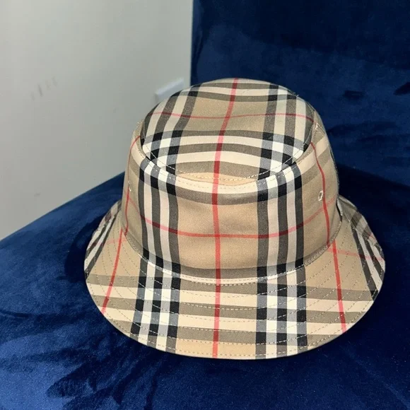 Burberry Tan Checkered Kids Hat